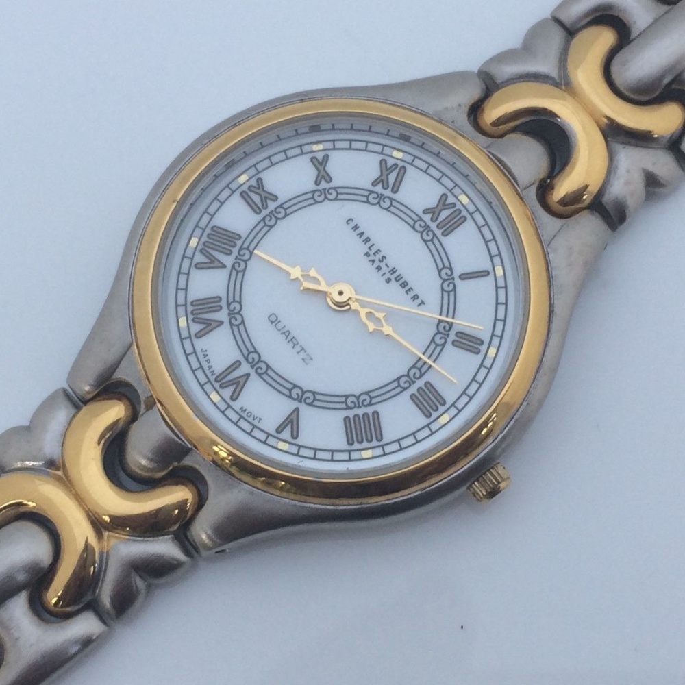 CHARLES HUBERT PARIS Women Watch Silver Gold Tone - Picture 5 of 8